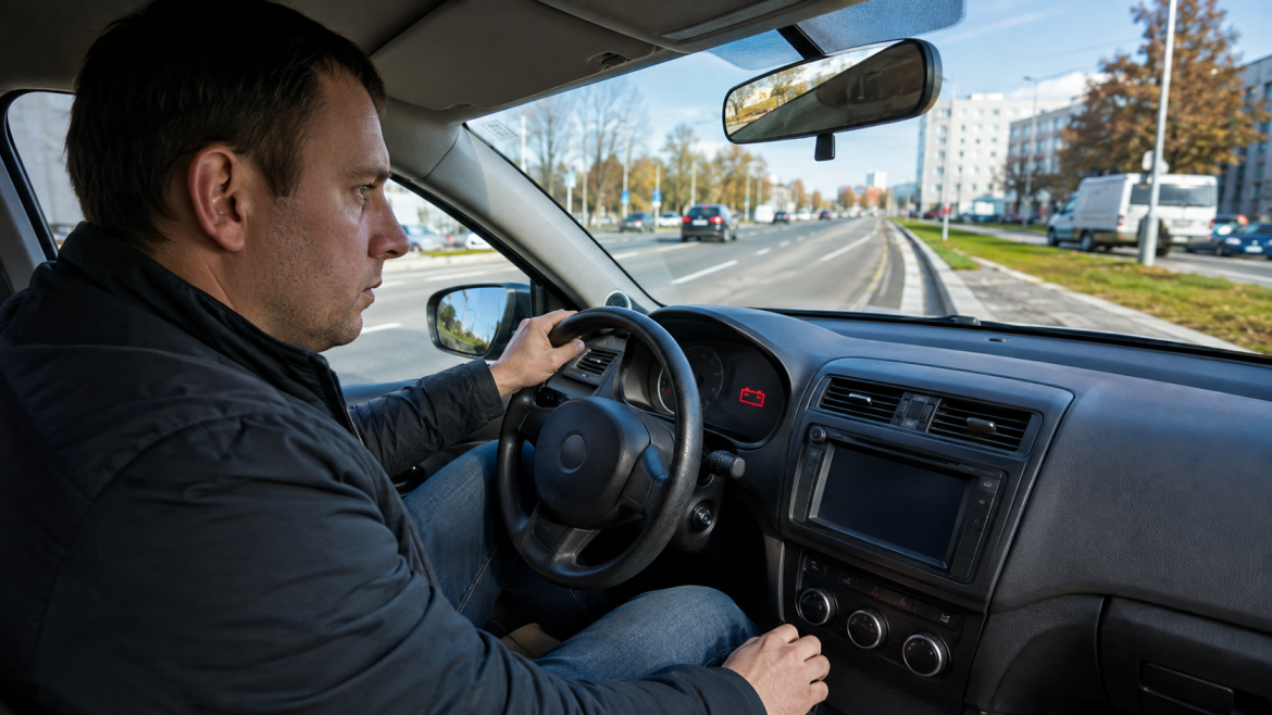 Лампочка акумулятора загорілася під час руху автомобіля